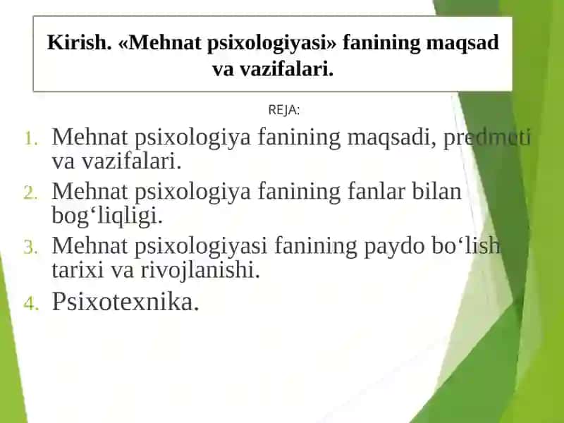 Mehnatpsixologiyasi