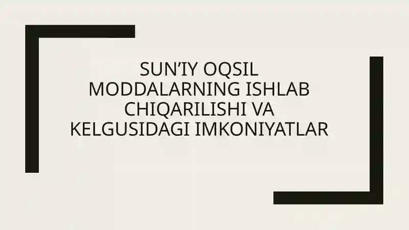 Sun’iyoq sil moddalar