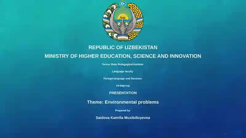 Environmental problems presentation