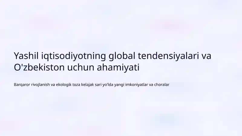 Yashil iqtisodiyot
