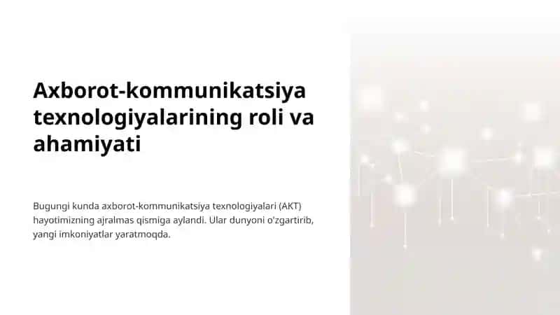 Axborot-kommunikatsiya texnologiyalari