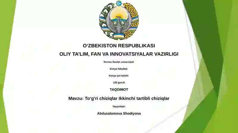 To'g'ri chiziqlar va kvadratik funksiyalar