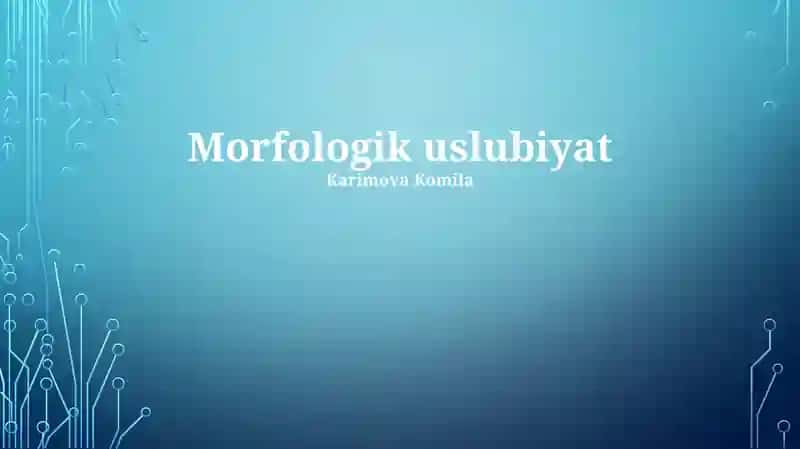 Morfologik uslubiyat