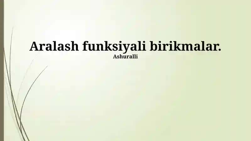 Aralash Funksiyali Birikmalar