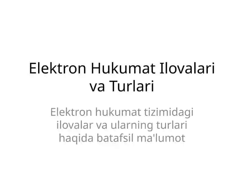 Elektron Hukumat Ilovalari