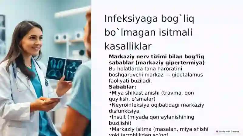 Infeksiyaga bog`liq bo`lmagan isitmali kasalliklar