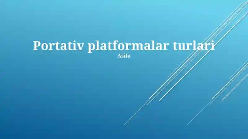 Portativ platformalar turlari