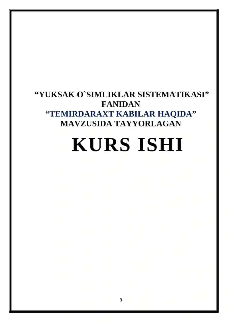 TEMIRDARAXT KABILAR HAQIDA