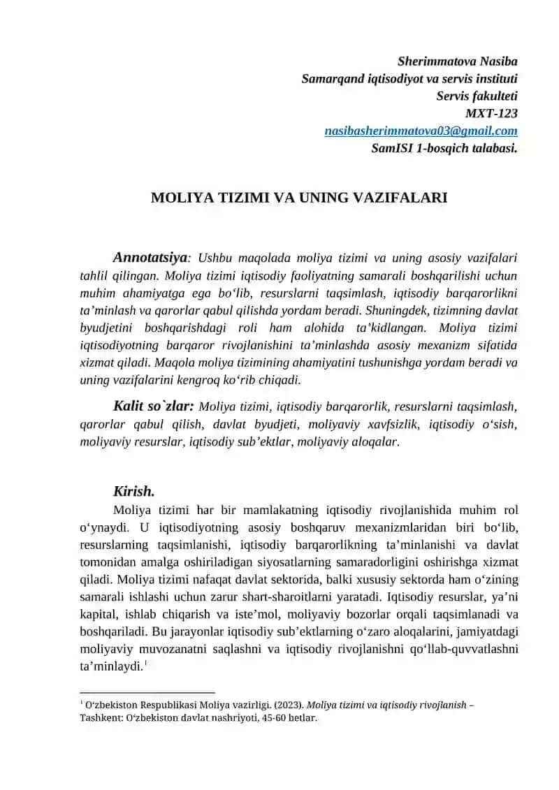 Moliya Tizimi