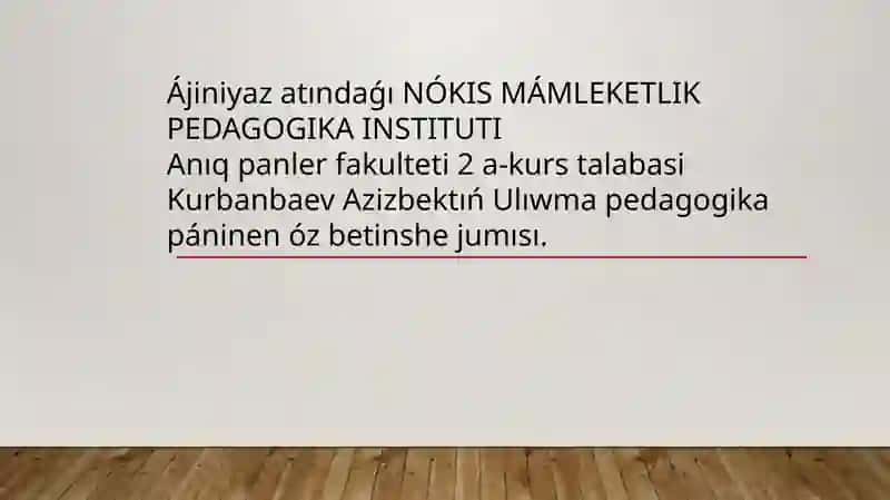 NÓKIS MÁMLEKETLIK PEDAGOGIKA INSTITUTI