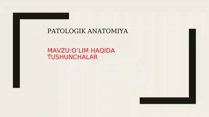 PATOLOGIK ANATOMIYA