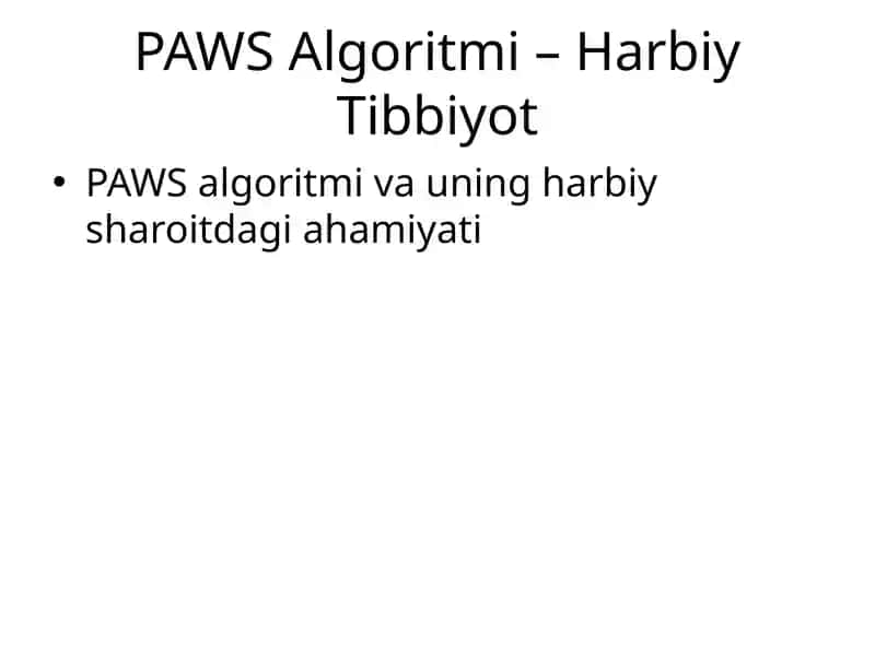 PAWS Algoritmi