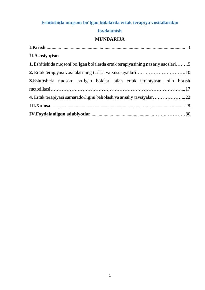 Eshitishida nuqsoni bo‘lgan bolalarda ertak terapiya vositalaridan foydalanish