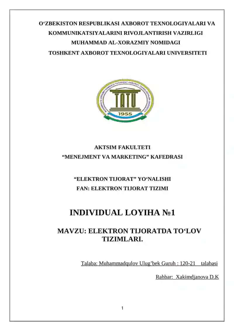 Elektron Tijoratda To'lov Tizimlari