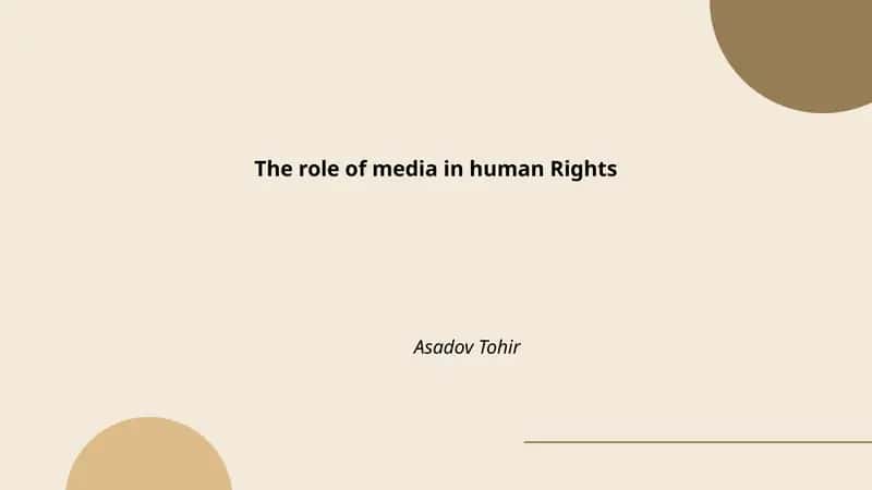 The role of media in human Rights