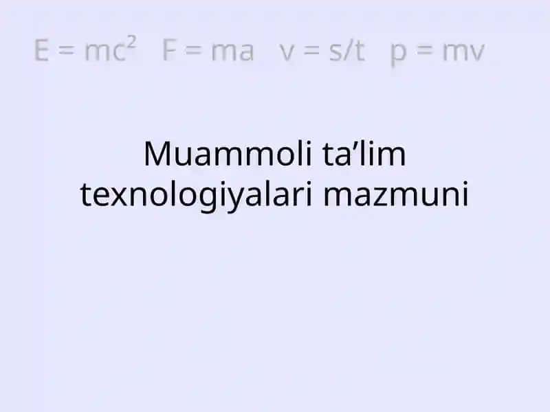 Muammoli ta’lim texnologiyalari mazmuni