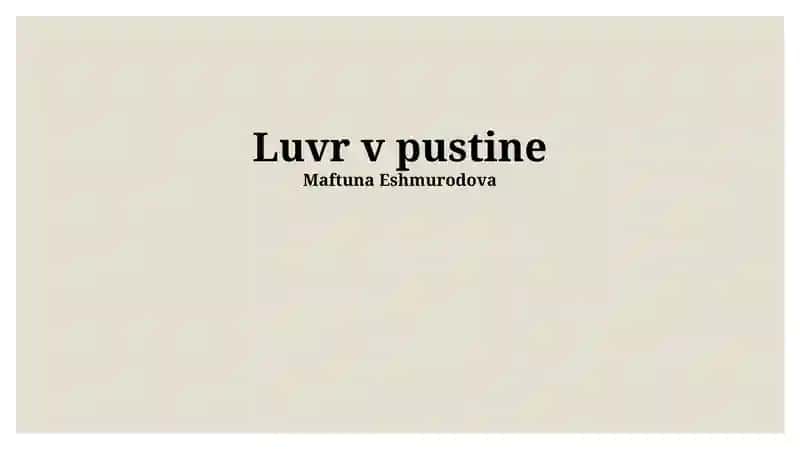 Luvr v pustine