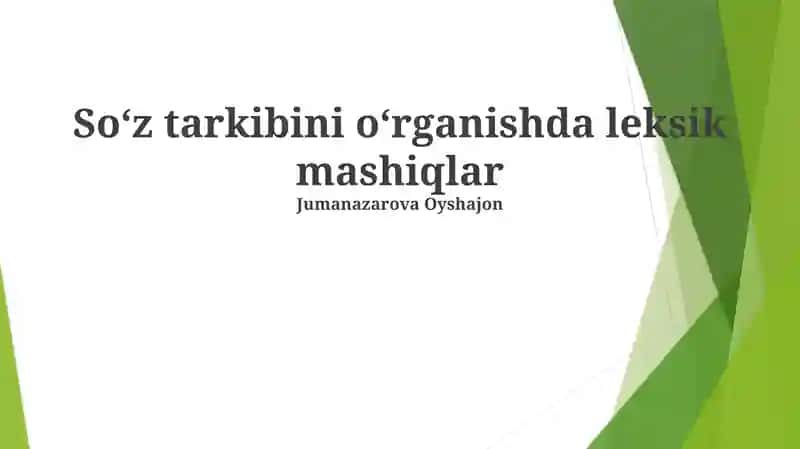 Morfemalarni tahlil qilishga oid mashqlar