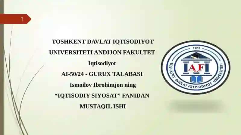 IQTISODIY SIYOSAT