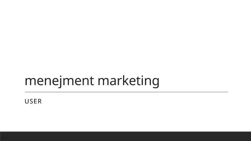 Menejment Marketing