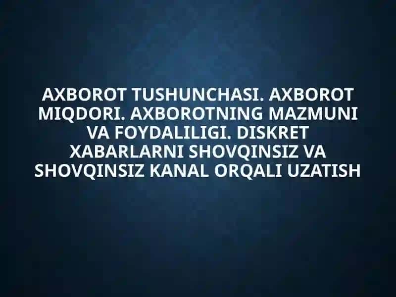 Axborottushunchasi