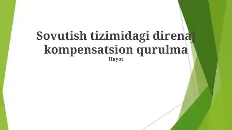 Sovet tizimida drenaj kompensatsion qurilmasi