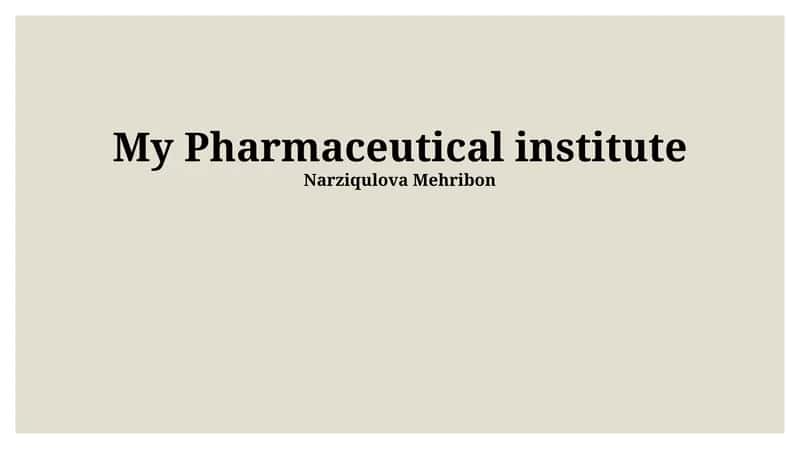 Pharmaceutical Institute