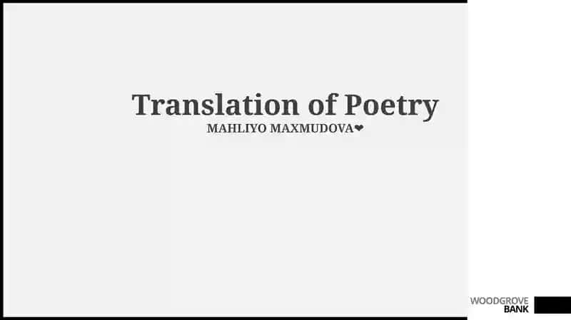 Translation of Poetry