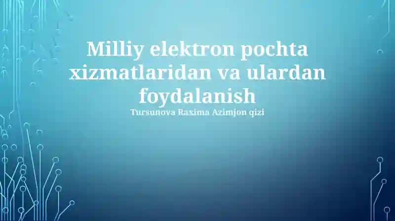 Milliy elektron pochta xizmatlari