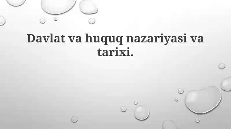 Davlat va huquq nazariyasi