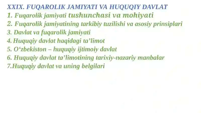 FUQAROLIK JAMIYATI VA HUQUQIY DAVLAT