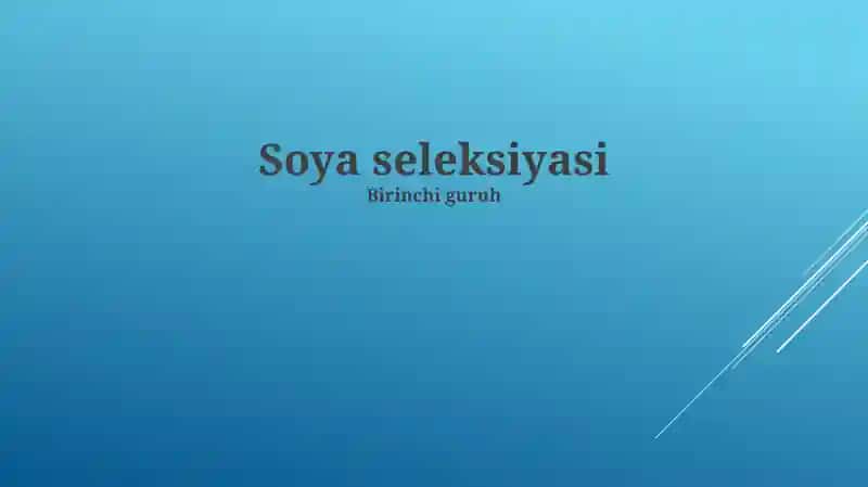 Soya seleksiyasi