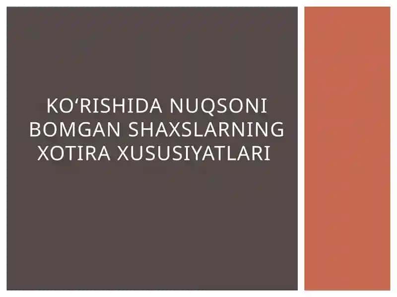 Xotira xususiyatlari