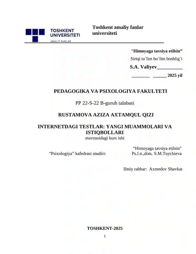 Internetdagi Testlar: Yangi Muammolari va Istiqbollari