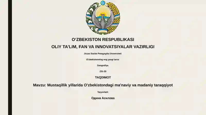 O'zbekistonning eng yangi tarixi
