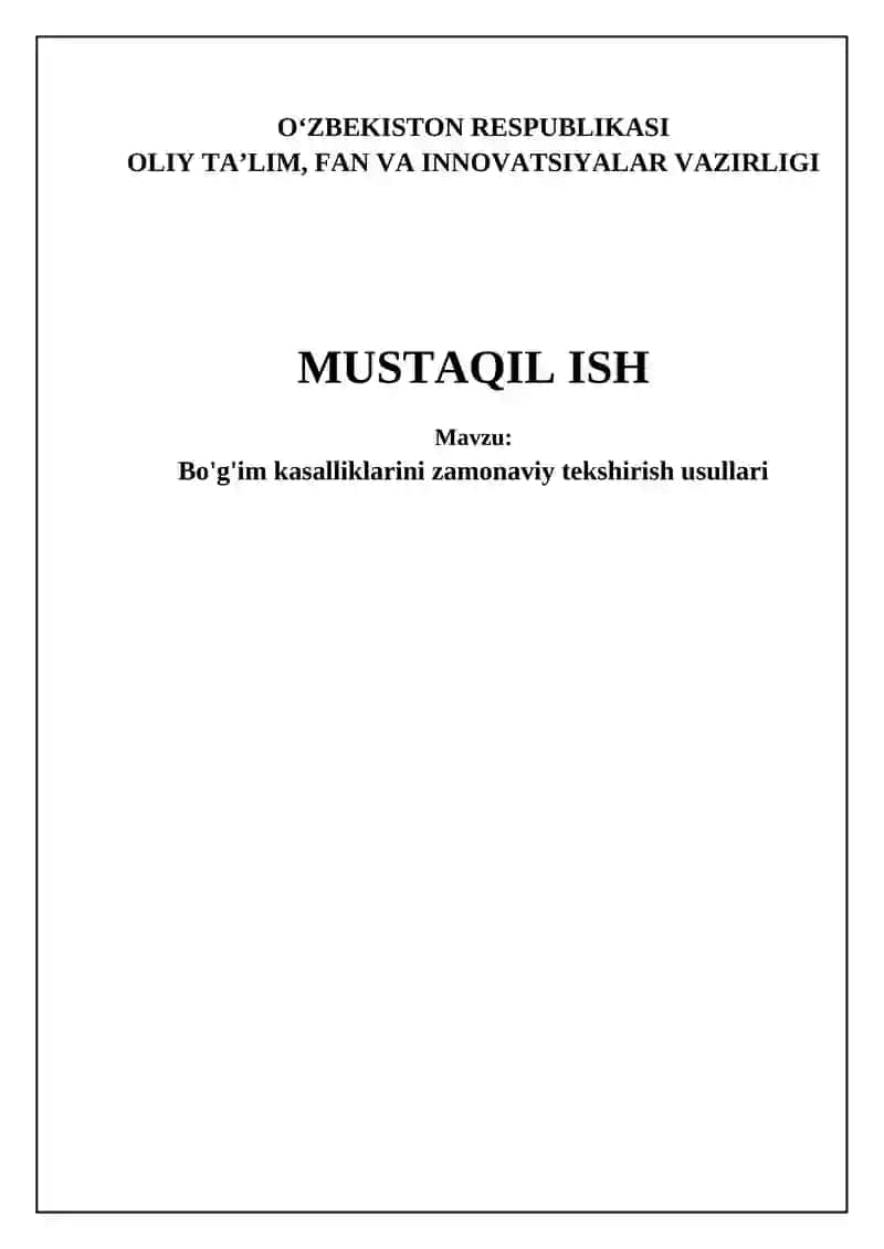 Bo'g'im kasalliklarini zamonaviy tekshirish usullari
