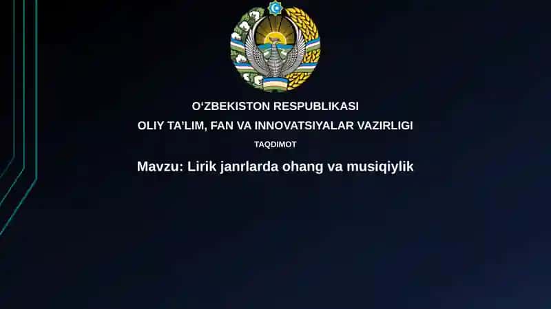 Lirik janrlarda ohang va musiqiylik