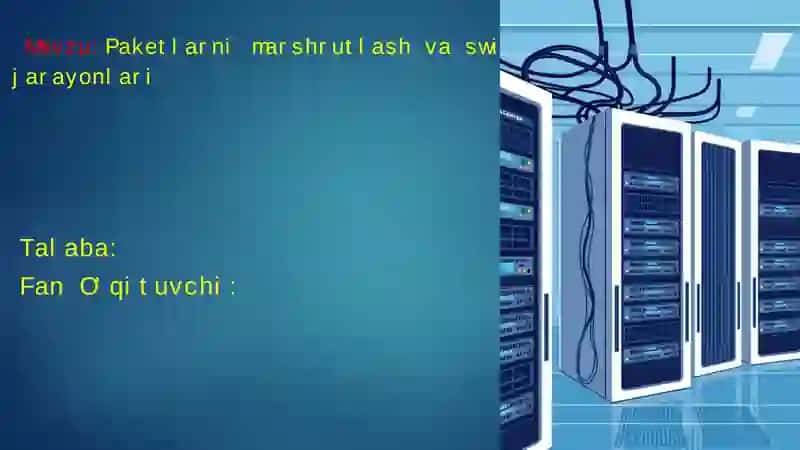 Paketlarni marshrutlash va switching jarayonlari