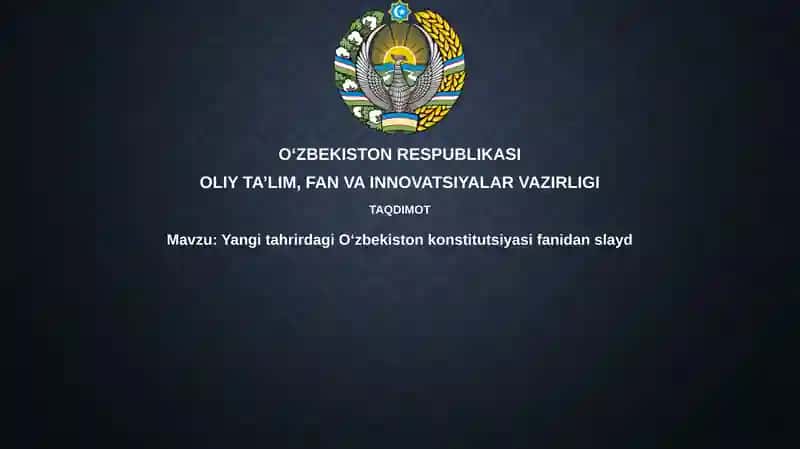 O'zbekiston Konstitutsiyasining yangi tahriri