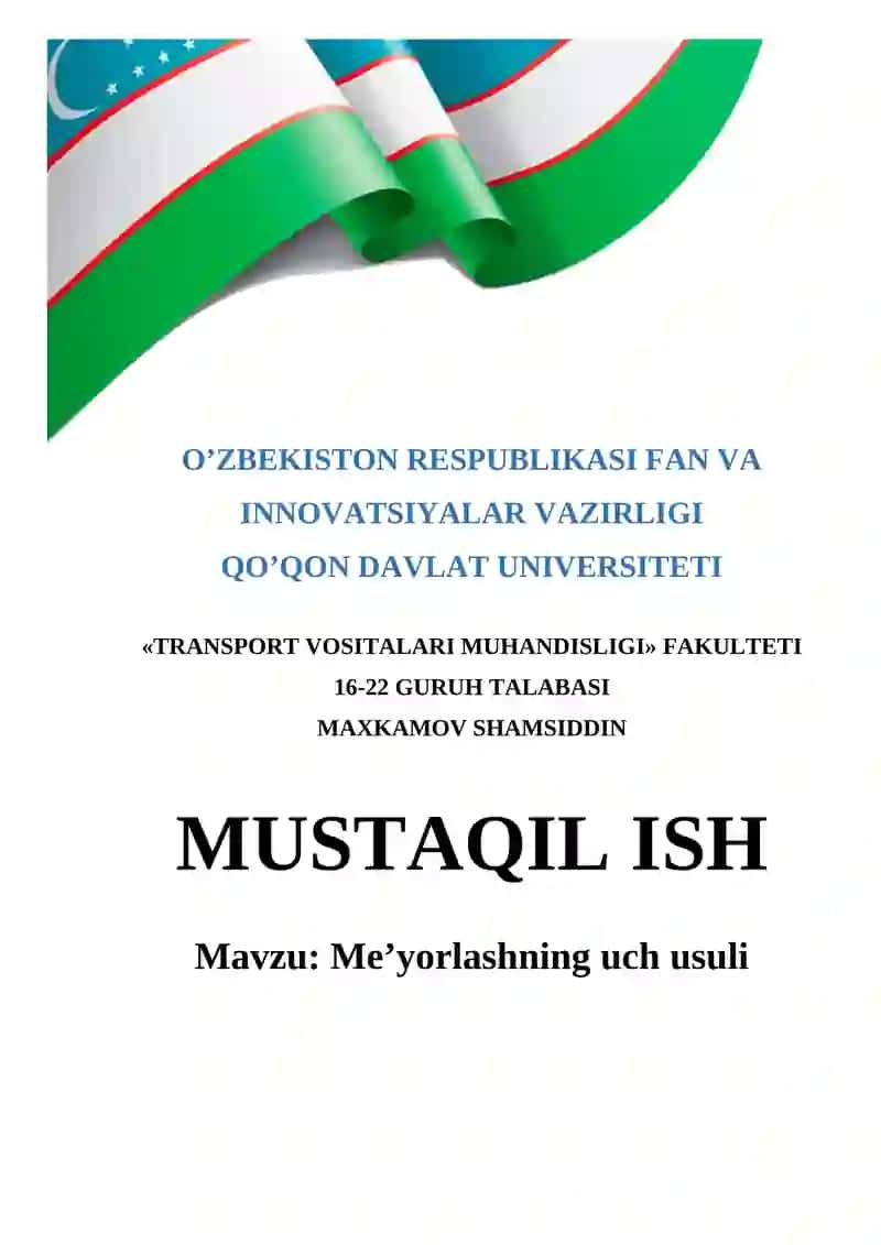 Me’yorlashning uch usuli