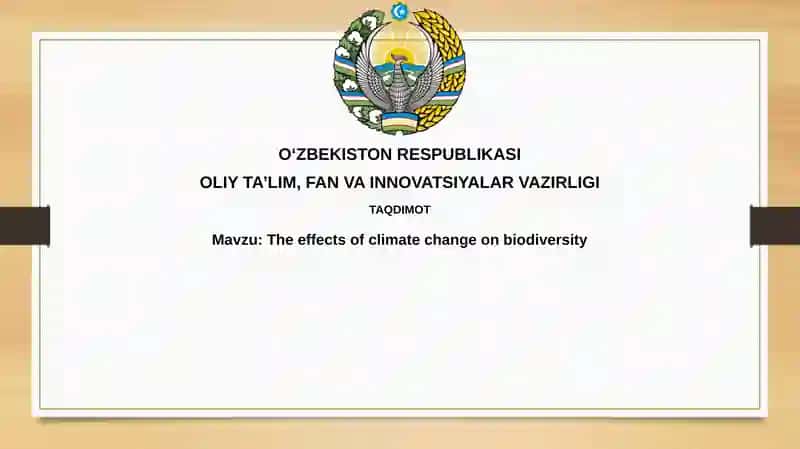 The effects of climate change on biodiversity