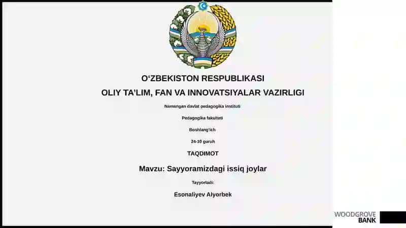 Sayyoramizdagi issiq joylar