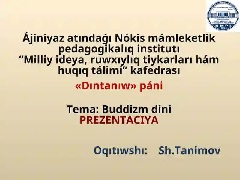 Buddizm haqida o`quv materiallari