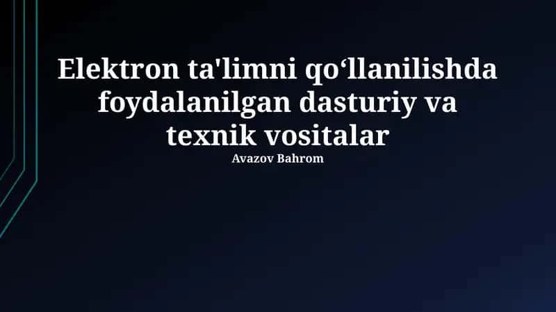 Elektron ta'lim dasturlari
