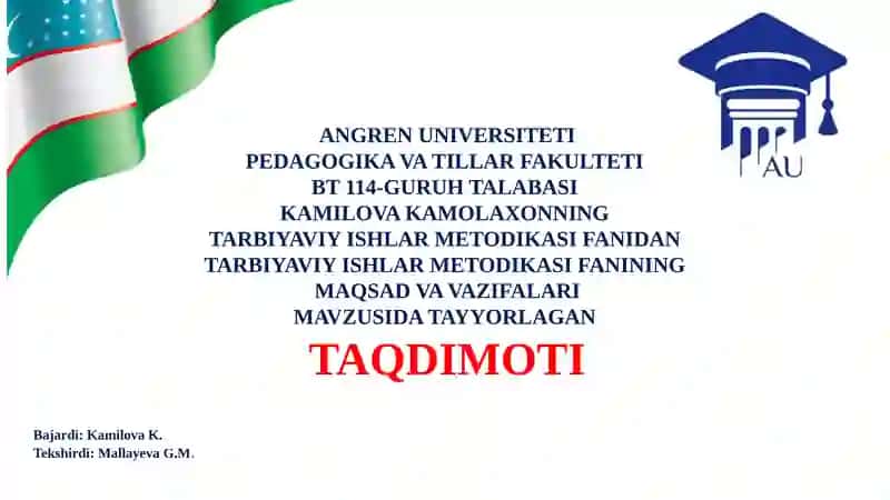 Tarbiyaviy ishlar metodikasi fanining maqsad va vazifalari