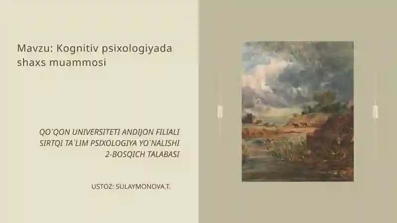 Kognitiv psixologiyada shaxs muammosi