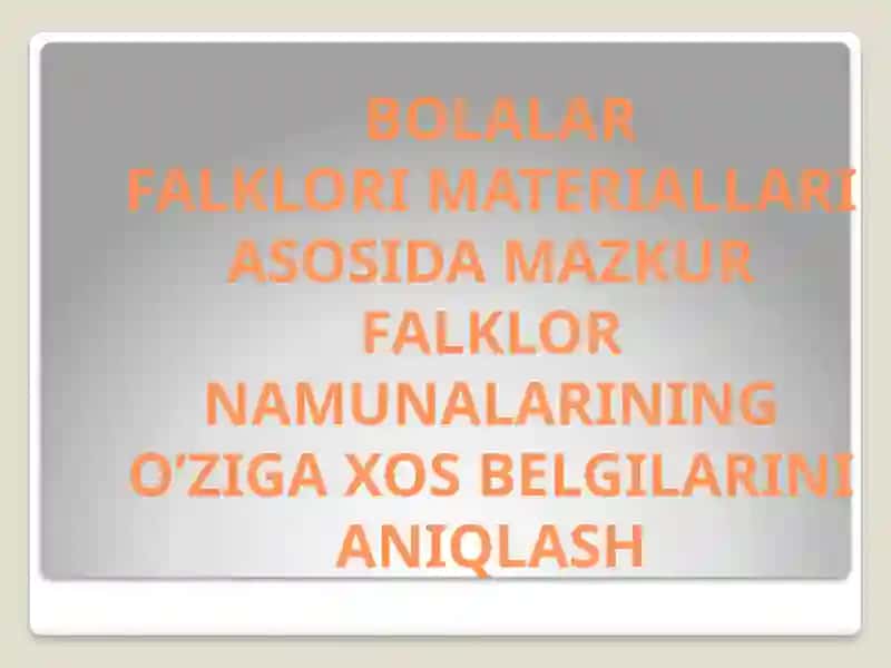 Bolalar Folklori