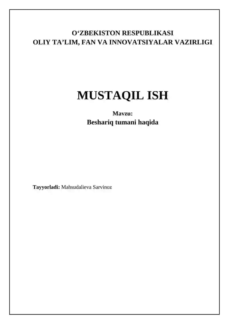 Beshariq tumani haqida
