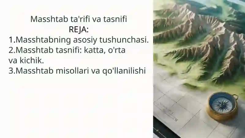 Masshtab ta'rifi va tasnifi