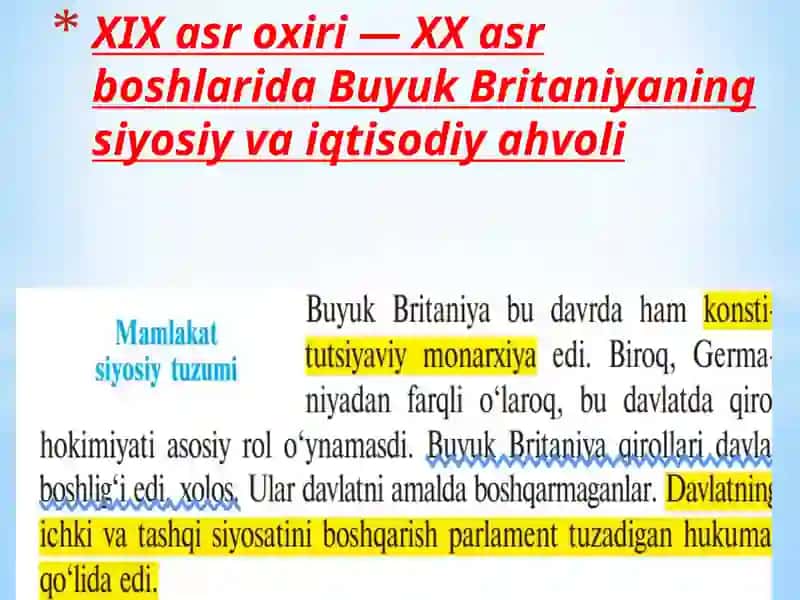 Buyuk Britaniyaning siyosiy va iqtisodiy aholi